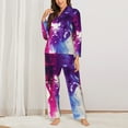 thumbnail image 2 of Sigee Dual Skulls Colorful Fusion for Women’s Pajama Sets Long-Sleeved Pjs Sets for Women 2 piece Sleepwear-Large, 2 of 7