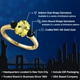 thumbnail image 2 of Gem Stone King 10K Yellow Gold Canary Mystic Topaz and Black Onyx Engagement Ring for Women | 2.00 Cttw | Oval 8X6MM | Gemstone November Birthstone | Size 5, 2 of 6