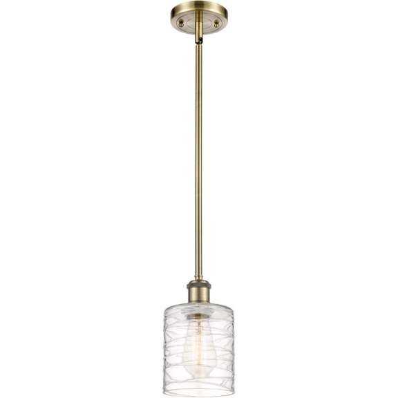 516-1S-AB-G1113 Innovations Lighting Cobbleskill - 1 Light Mini Pendant In Art Nouveau Style-8 Inches Tall and 5 Inches Wide-Antique Brass