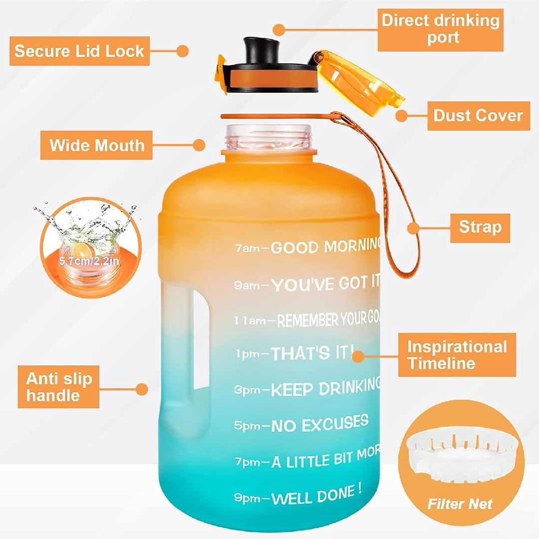 16 oz Guzzle Jug Water Bottle  BPA-Free Non-Slip Grip Bottle