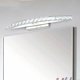 thumbnail image 3 of Espejo de cristal transparente simple con luz LED frontal, aplique de pared para baño, luz de espejo de acero inoxidable antivaho, 3 of 5