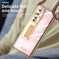 thumbnail image 5 of Dteck Hinge Protection Case for Samsung Galaxy Z Fold 4 with S Pen Fold Edition, Z Fold 4 Case S Pen Holder Transparent Plating PC Bulit -in Front Glass Kickstand All-Inclusive Case,Gold, 5 of 7