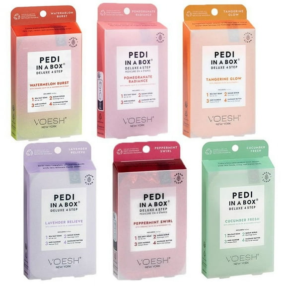 Voesh Pedi In a Box Deluxe 4 Step Pedicure kit - Mix Of 6 Scents #2