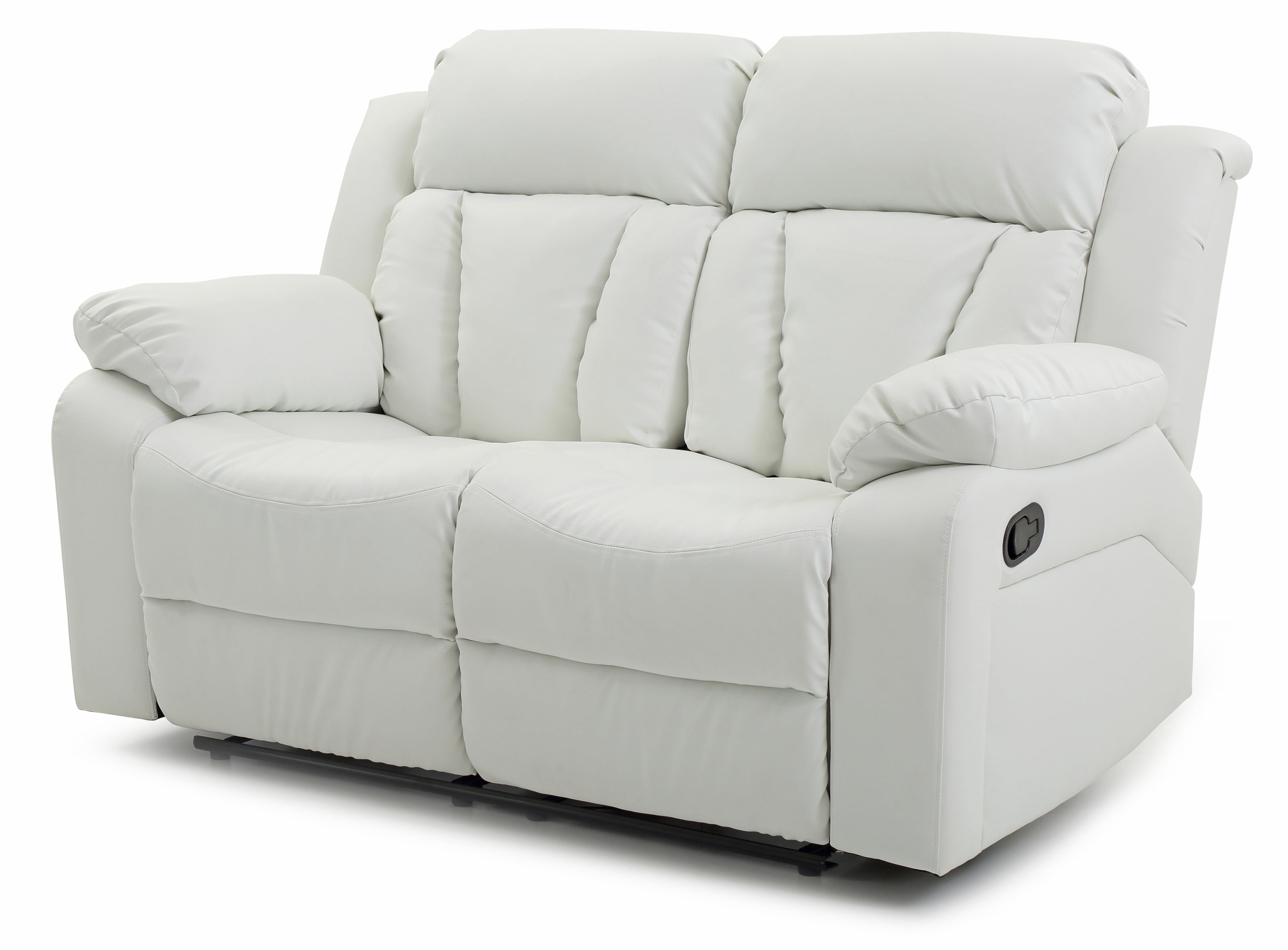 Glory Furniture Daria Reclining Loveseat in White Color