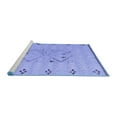 thumbnail image 2 of Ahgly Company Machine Washable Indoor Square Solid Blue Modern Area Rugs, 6' Square, 2 of 4