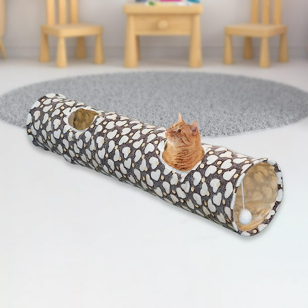 Tubo de para gatos, plegable con bola brillante foto luminiscencia juguetes para mascotas para correr conejos ocultar rompecabezas hacer ejercic , CORAZÓN Corazón Yinane Gato Túnel