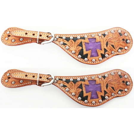 - Horse Western Riding Cowboy Boots Leather Spur Straps Tack 7486