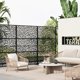 thumbnail image 5 of Garvee panel de privacidad exterior con diseño de hoja tropical y corte láser, divisor metálico resistente al clima para patio, deck, balcón o jardín, 5 of 8