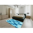 thumbnail image 4 of Ahgly Company Indoor Round Patterned Neon Blue Area Rugs, 8' Round, 4 of 6
