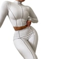 thumbnail image 1 of Kcodviy 2025 Autumn Women's Two Petite Pant Suits for Women Piece Suit with High Plus Rompers for Women Waist and Slim Fit Plus Size Pant Suits for Women Dressy Featuring Reverse Wearing Design, 1 of 5