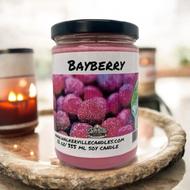 Bayberry Vegan Coconut Soy 12 oz/ 355 ml Candle Hand-poured, Eco-friendly, Clean Burning, Christmas Wood Wick