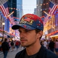 thumbnail image 6 of NIEWTR 250 Anniversary USA Hat Adjustable United States 250th Anniversary Hat 1776-2026 Embroidery USA Baseball Cap Men Women(A,One Size), 6 of 9