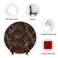 thumbnail image 4 of Yiaed Burgundy Peony Flowers Print Bone China Decorative Plate Ceramic Dinner Plates Art Crafts with Display Stand-10in, 4 of 6