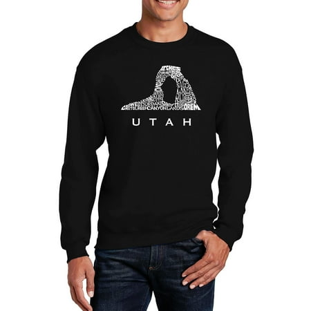 LA Pop Art Men's Word Art Crewneck Sweatshirt - Utah