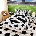 thumbnail image 2 of Erosebridal Letter S Soccer Ball Pattern Print Full Size Sheets, Sports Monogram Bed Sheets for Kids Boys and Girls, 1 Flat Sheet, 1 Fitted Sheet and 2 Pillowcases, 2 of 6
