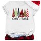 thumbnail image 1 of Gibobby Tops navideños para Mujer Camiseta de manga corta con manga raglán y estampado navideño para mujer(Blanco,M), 1 of 3