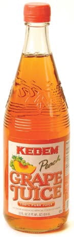 Kedem 100% Kosher Grape Juice, Peach Flavored, 22 fl. oz