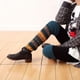 thumbnail image 5 of Calentadores de piernas largos para mujer, moda Lolita, de lana, de punto cable, hasta el muslo, calcetines sueltos, camuflaje fluorescente, boho, de lana gruesa, fundas para calcetines, 5 of 5