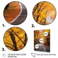 thumbnail image 3 of Designart "Autumn's Golden Path Into the Forest I" Landscapes Canvas Wall Art - Modern Yellow Road Entryway Wall Art Print, 3 of 6