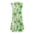 thumbnail image 6 of Yuyamidu Women's Dress St Patricks Day Dress V-Neck Sleeveless A-Line Midi Dress Ruffle Sleeveless Tiered Flowy Dresses with Pockets Green Leaf, Size S, 6 of 8