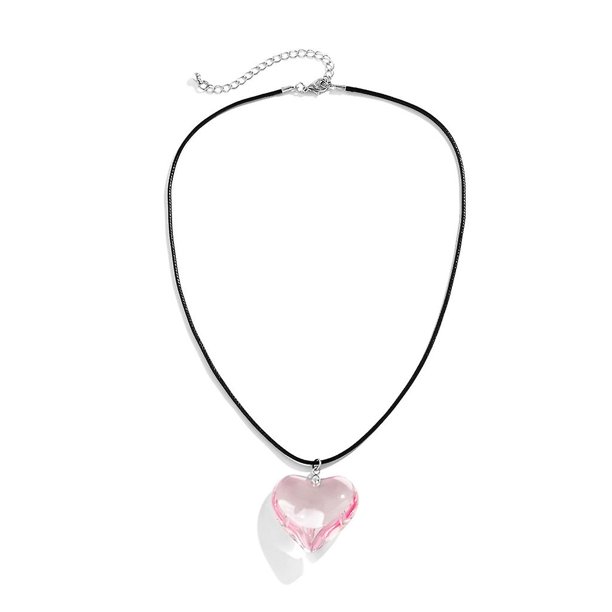 Colgante de amor, cadena de clavícula que combina con todo, línea de cera, collar de viento frío para niña