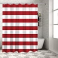 thumbnail image 4 of Merry Christmas Shower Curtain Red and White Stripes Shower Curtains for Bathroom Curtain Sets with Hooks Waterproof Fabric Bath Curtain Extra Long 72" X 84", 4 of 6