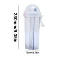 thumbnail image 2 of 600ml Dual Compartment Water Bottle, Transparent Matte Travel Cup with Straw, Leak-Proof Portable Sports Drink Container, BPA-Free Plastic for Outdoor Gym Hiking, Two Flavor Separator, 2 of 2