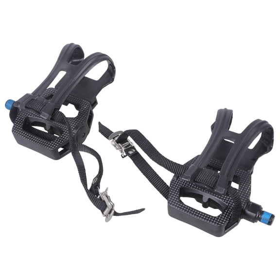 Bike Pedals Pedal with Toe Clip and Straps, Suitable for Bike, Indoor Exercise Bikes,18/20mm 9/16 Inch