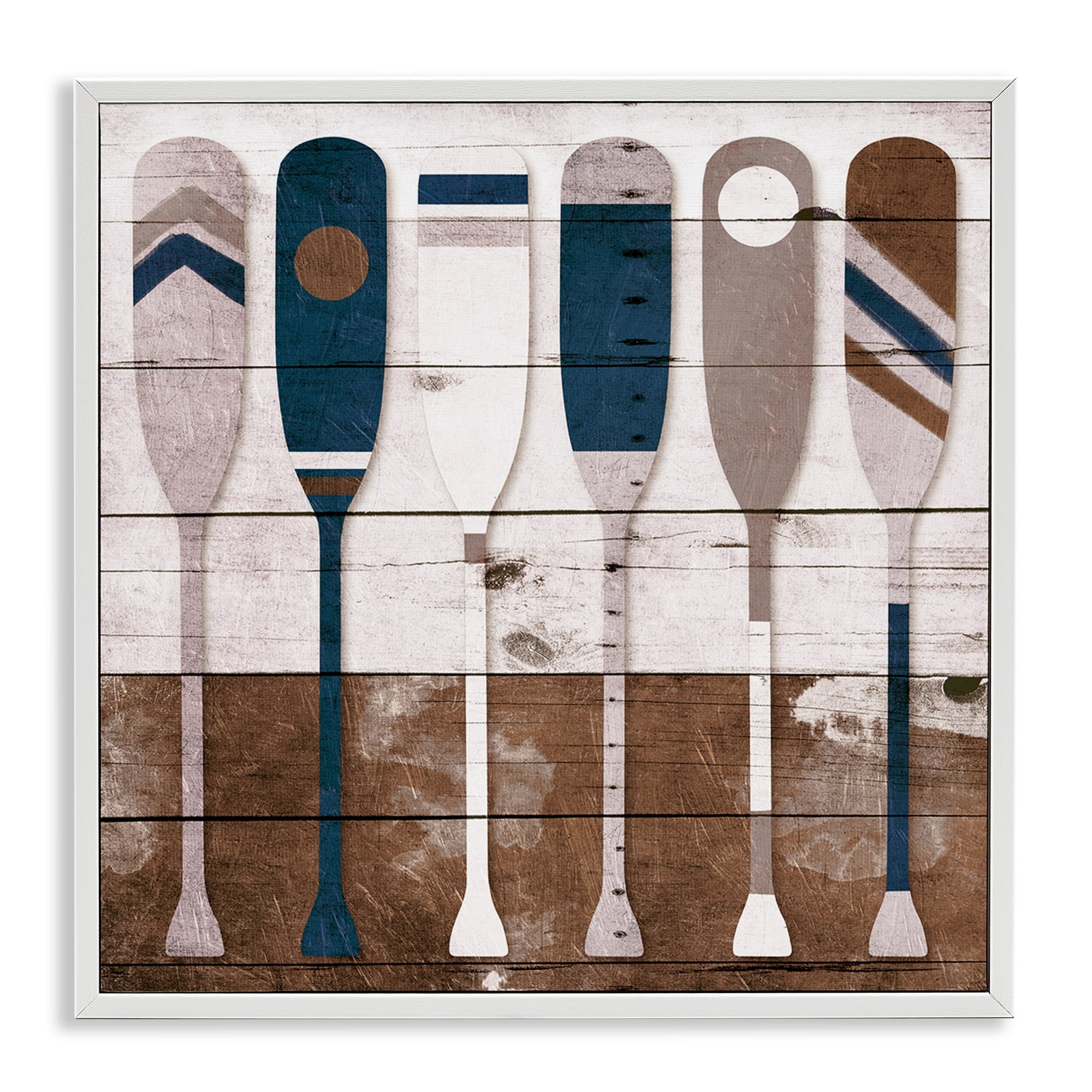 Stupell Industries Ocean Paddle Ores Grain Pattern Rustic Cabin Design, 17 x 17, Design by Milli Villa