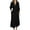 Black, variant on Kmdttou Women's Summer Fashion Turndown Collar Loose Cotton Linen Long Sleeve Tightness High Waist Dress,Chic Day Dresses for Ladies Summer Wear
