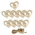 thumbnail image 3 of Abbraccia 10 Pieces Unfinished Wooden Cutouts Christmas Wood Slices Gift Tags Embellishments Unpainted Christmas Decoration for Drawing C, 3 of 10