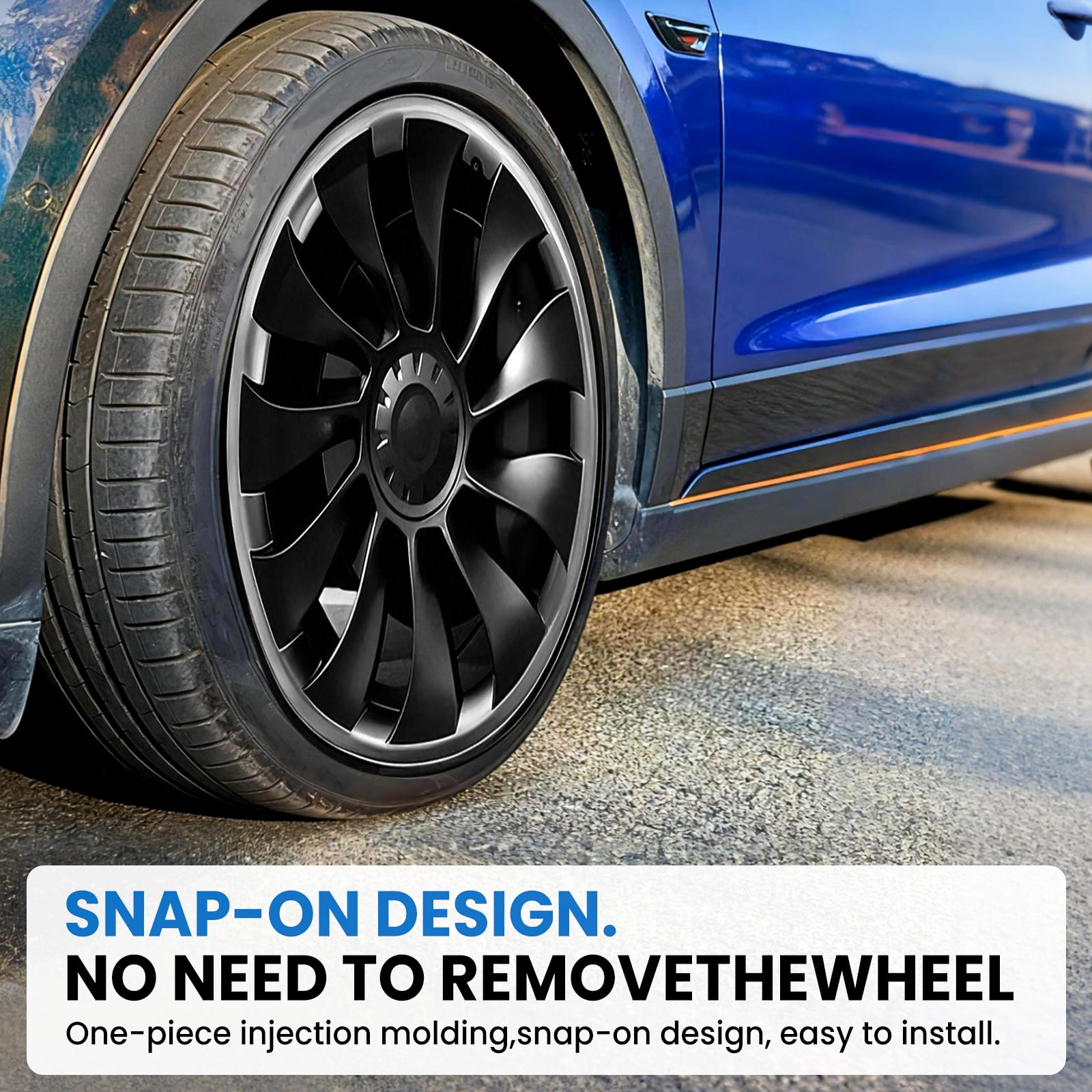 4Pcs Wheel Rim Protector for Tesla Model Y Juniper 2025 2026 20” Helix Wheels, 4PCS ABS Anti-Curb Scratch Guard, Silver Rim Edge Trim, No-Drill Snap-On Installation, for Model Y 2025 2026 Accessories
