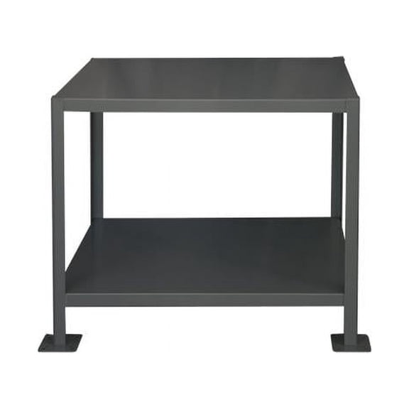 Durham MT244836-3K295 14 Gauge Heavy Duty Machine Tables with 2 Shelves, Gray - 48 x 24 x 42 in.