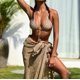 thumbnail image 3 of Gibobby faldas de mezclilla para mujer Borlas Traje de baño Protector solar Mujer Playa Chal Falda Falda(Caqui, Talla única), 3 of 3