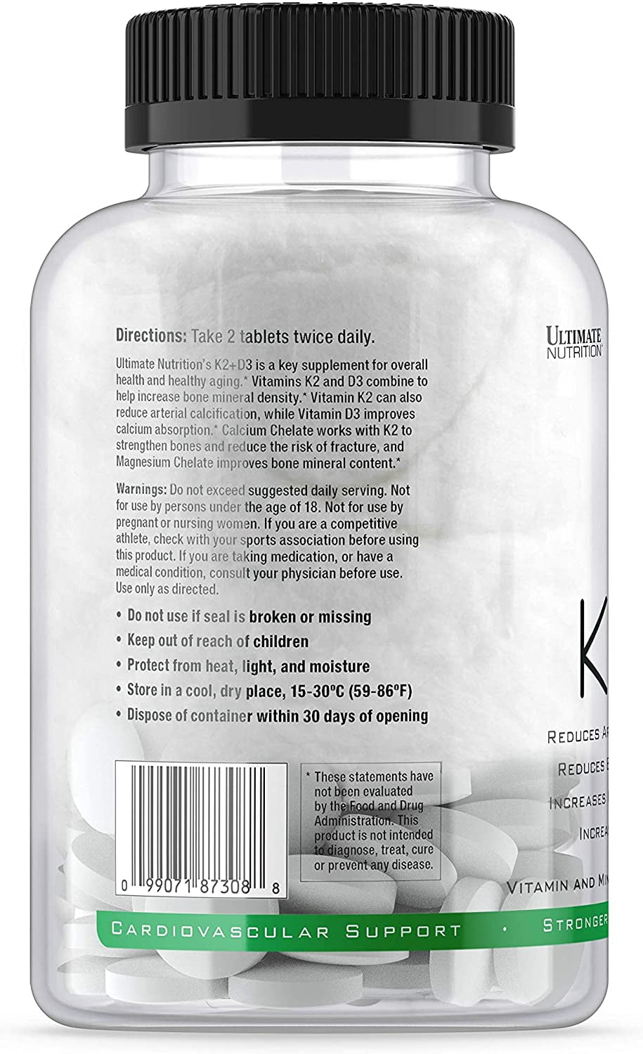 Ultimate Nutrition Vitamin K2 + D3 Vitality Series Mineral Supplement-120 tablets
