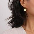 thumbnail image 6 of S925 Sterling Silver Post Huggie Hoop Earrings, S925 Sterling Silver Post 14K Gold Plated Coin Dainty Earrings Gold Jewelry for Women, 6 of 7