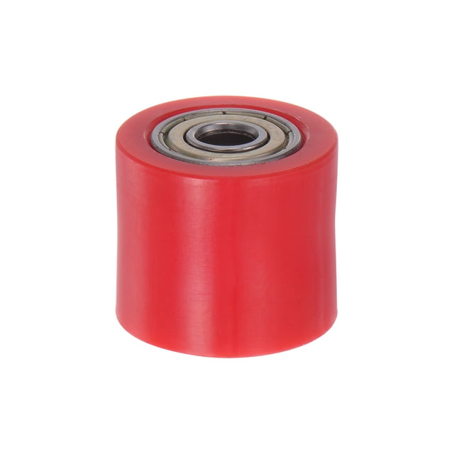 Unique Bargains 8mm Chain Roller Pulley Tensioner Wheel Guide Cylinder Type for Bike Sliding Door, Red