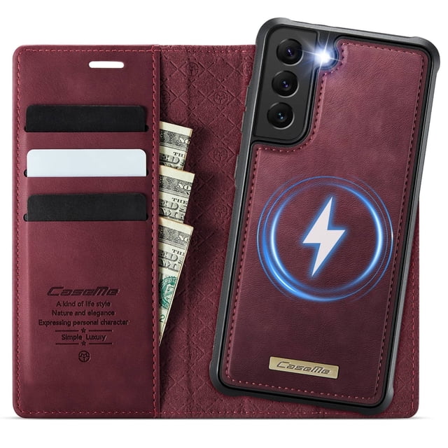 Funda Billetera Desmontable Magnética 2 en 1 para Samsung Galaxy S22 Plus con Tarjetero para Mujer y Hombre,Cuero PU Retro 【Bloqueo RFID】 Funda con soporte a prueba de golpes