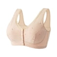 thumbnail image 1 of Sujetador de talla grande con tirantes anchos y sin aros de algodón suave con hebilla frontal para mujer, ropa interior para mujeres de mediana edad y mayores, 1 of 1