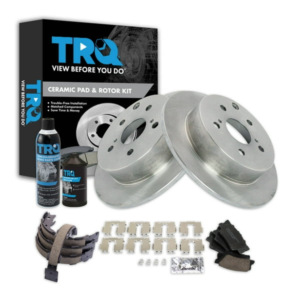 TRQ Rear Brake Pad & Rotor Kit BKA34953 Fits Select 2009-2013 Toyota Matrix , 2009-2010 Pontiac Vibe