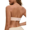 thumbnail image 3 of INSPIRE CHIC Women's Deep V Strapless Wireless Demi Bandeau Lace Thin on Top Thick on Bottom Push-Up Tube Bra 34B Light Beige, 3 of 4
