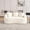 Off-White + Chenille + 2 seat + Foam, variant on Curved Loveseat - 30D Chenille Sofa with Full Compression Sponge, 65"L 300 lbs Capacity, 3 Pillows No Assembly for Small Spaces & Apartments,Off-White