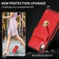 thumbnail image 3 of Crossbody Wallet Women Case for iPhone XS, iPhone X,[RFID Blocking] Credit Card Holder with Should Strap,Premium PU Leather Purse Metal Buckle Folio Flip Cover For iPhone X/XS, Red, 3 of 8