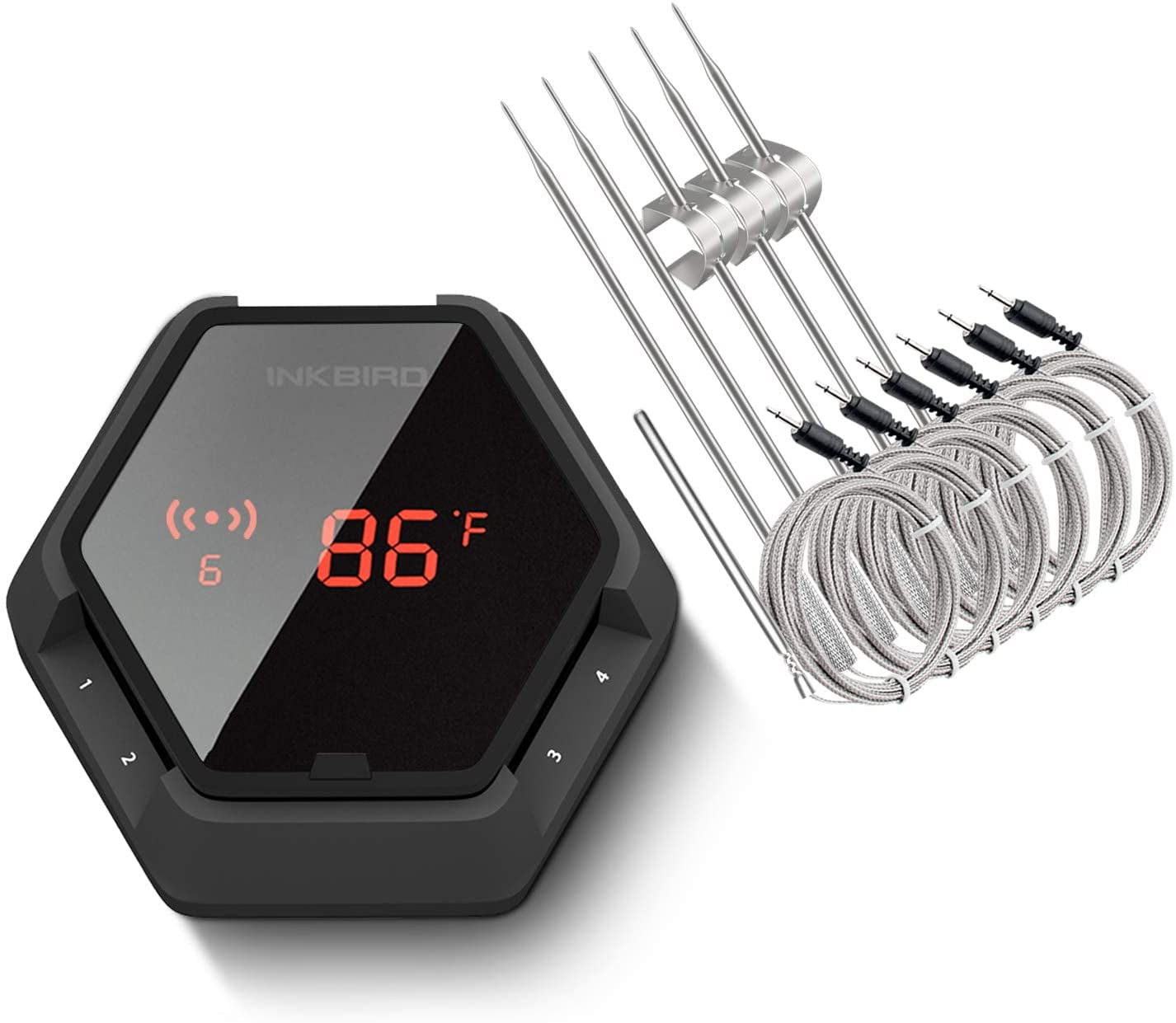 Inkbird Grill Bluetooth BBQ Thermometer Wireless IBT6XS, 6 Probes