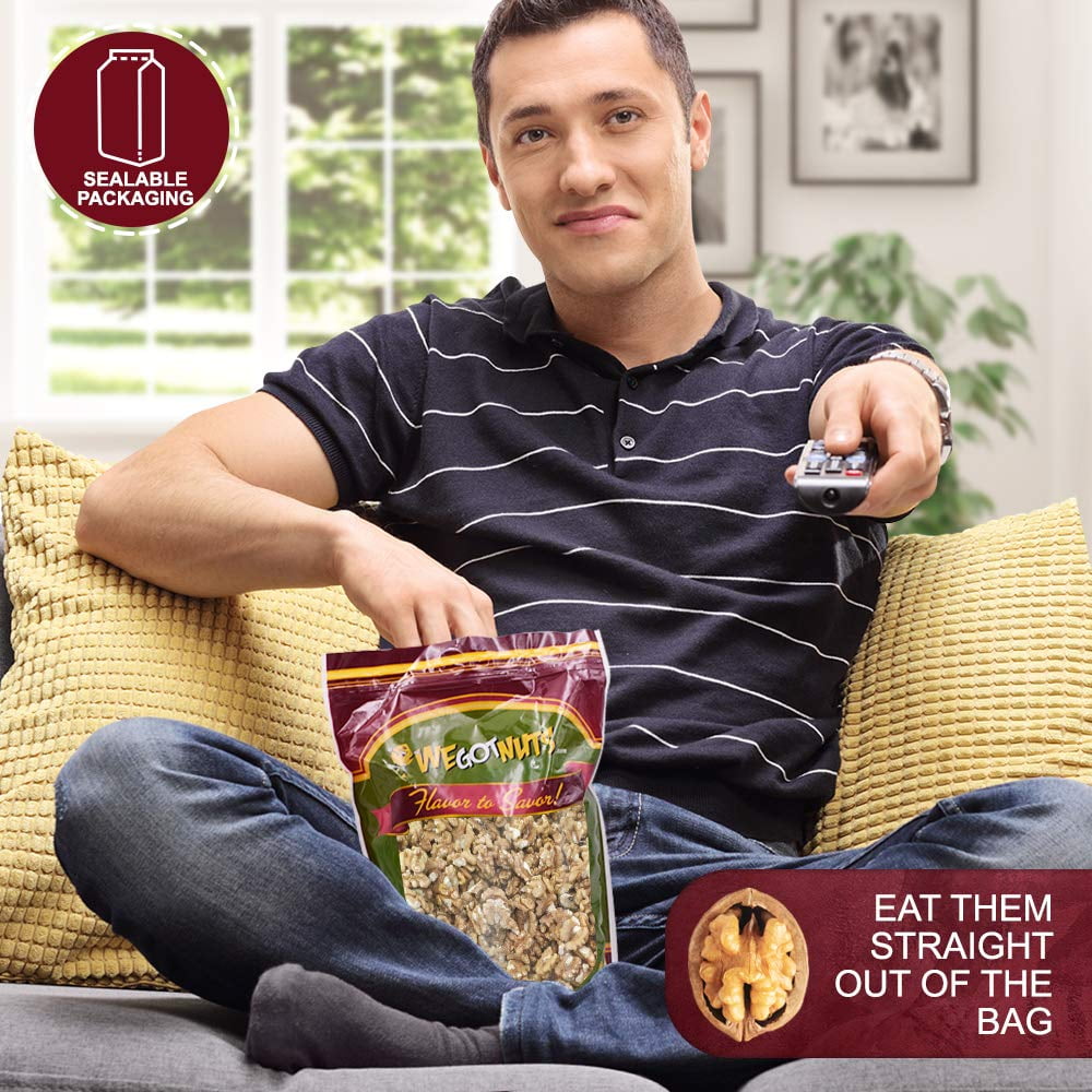We Got Nuts California Raw Walnuts, Unsalted No Shell Halves and Pieces, Kosher, 4 lb, 64 oz, Resealable Bag