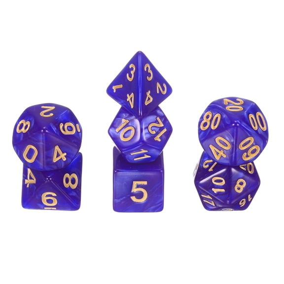 Polyhedral DND Dice Set, 7 Pcs DND Acrylic Dice for RPG Role Playing Table Games Tabletop Gaming Accessories, Pearlescent Purple
