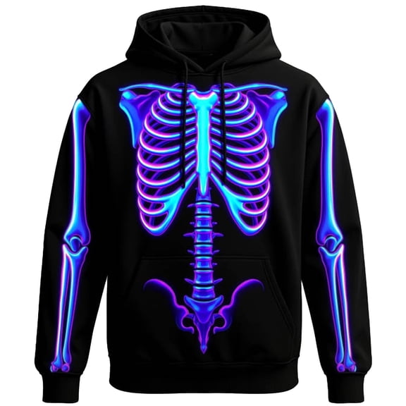 Tfken Halloween Hoodie For Mens Long Sleeve Festival Graphic Print Halloween Skeleton Sweatshirts Soft Loose Trendy Pullover Tops Outdoor Fall Winter Warm Men Breathable Clothes Black