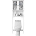 thumbnail image 7 of MELLCOM Over the Toilet Storage Cabinet, Bathroom Organizers and Storage, with 2 Glass Doors & Adjustable Shelf, White, 7 of 7