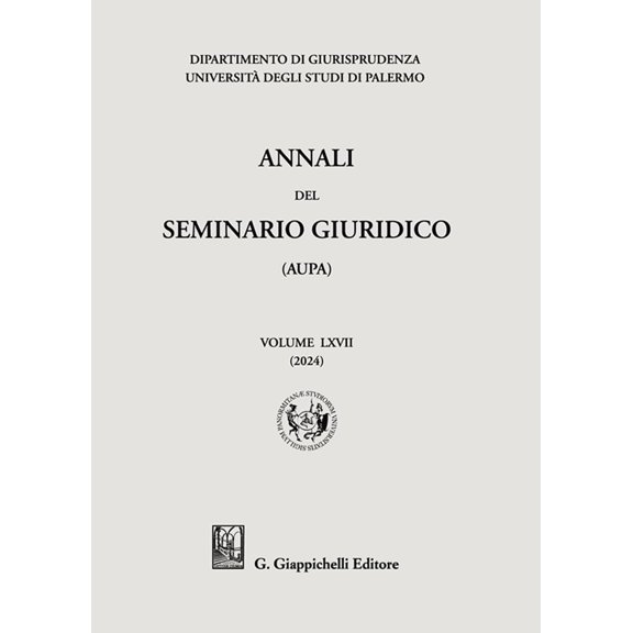 AA.VV. Annali del seminario giuridico dell'università di Palermo (Vol. 67) (Paperback)