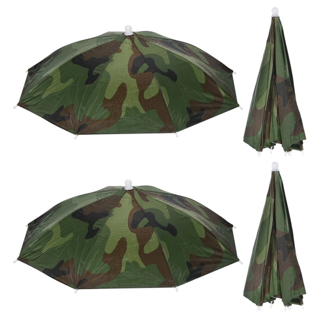 Sombrero de paraguas de pesca Uxcell de 20" Capazo plegable para sol y lluvia 4 paquetes